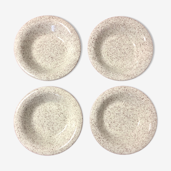 Lot de 4 assiettes creuses mouchetées