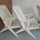 Lot 5 garden armchairs in vintage white wood