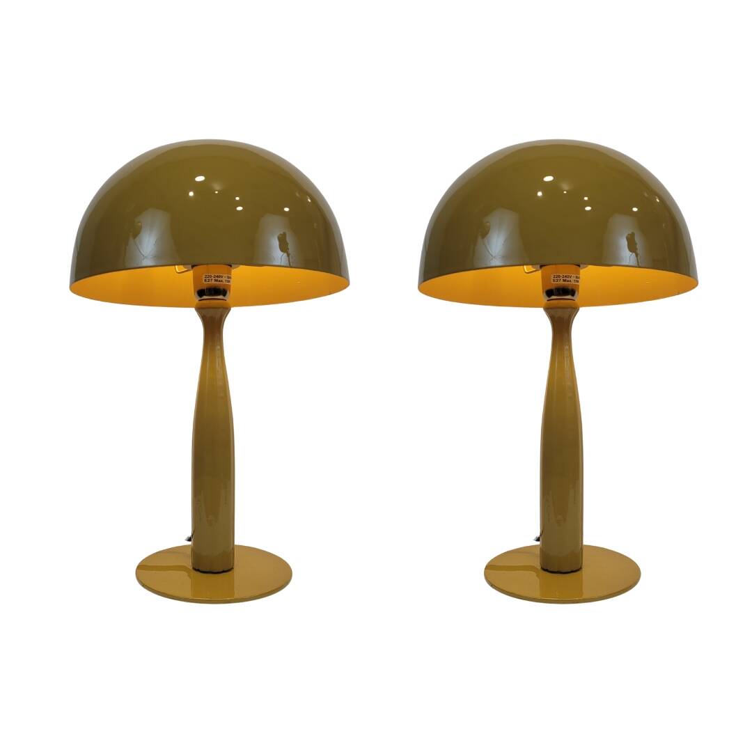 Pareja table lamps, Metal, Color mostaza, s. XXI – France