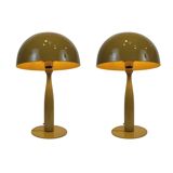 Paire de lampes de table, Métal, Couleur moutarde, 21e s. - France