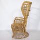 1970s design rattan armchair "Peacock Throne" by Rohe Noordwolde
