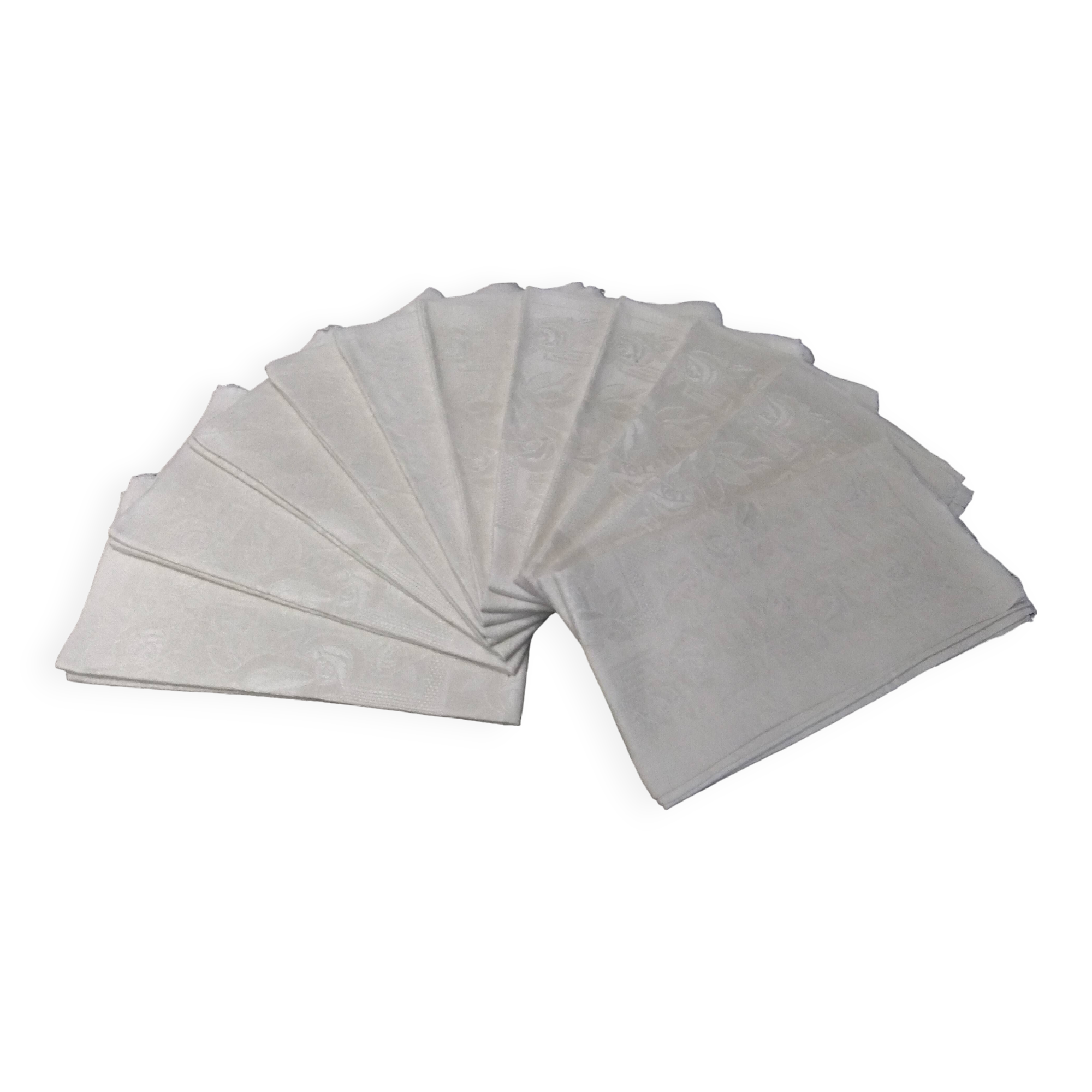 Old art nouveau damask napkins foral 60 cm