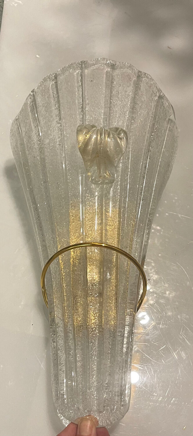 Large Venetian Murano Glass Sconces Set of 3