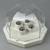 60s 70s ceiling lamp Glashütte Limburg Germany Plafoniere glass & metal