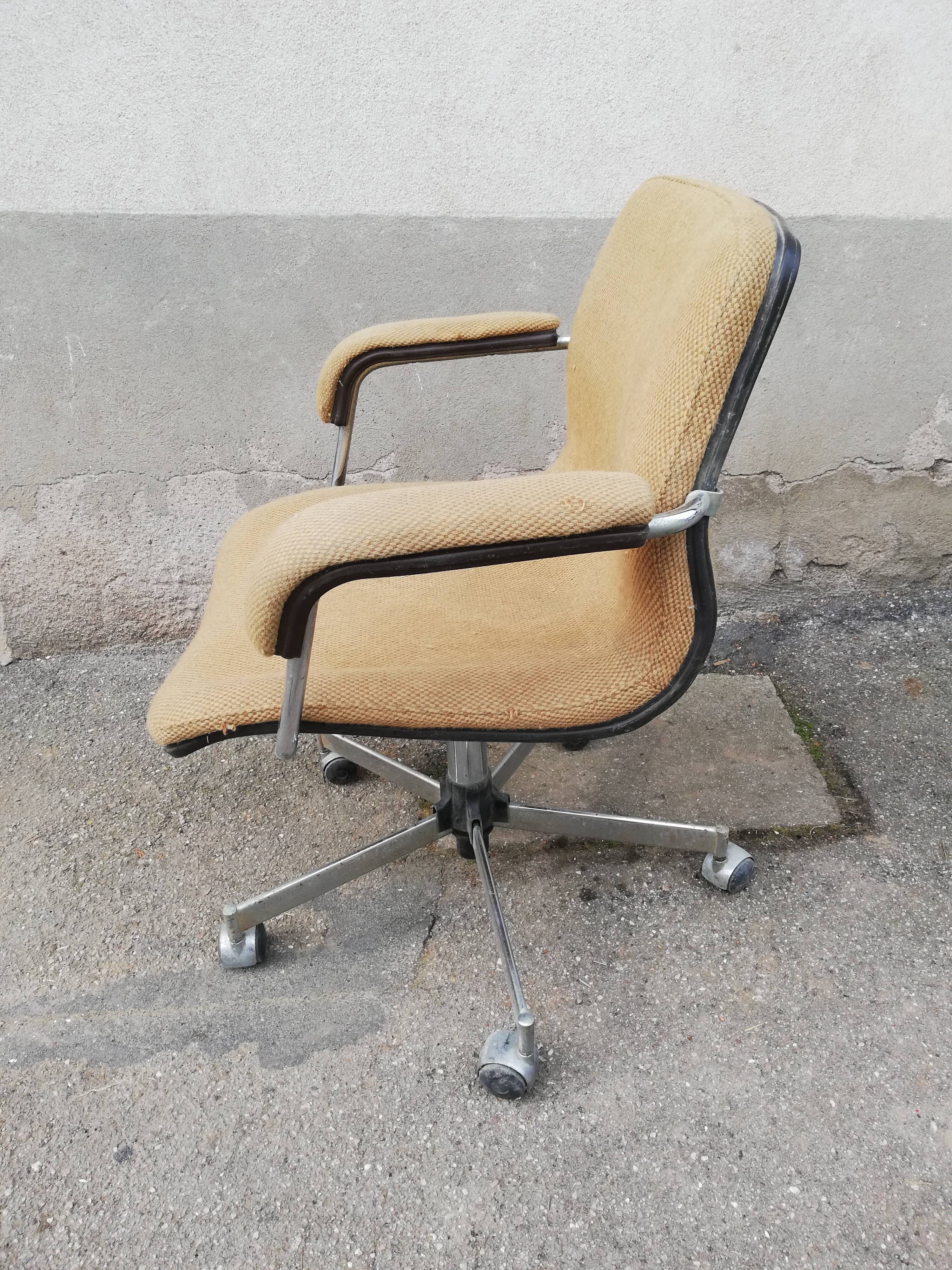 Vintage office chair yellow fabric