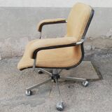 Vintage office chair yellow fabric