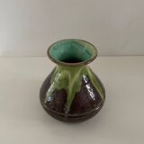 Green and brown lava vase