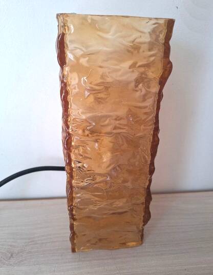 Amber molded glass wall lamp, 1960-70