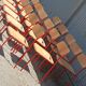 Lot 16 chaises écolier bois métal rouge