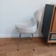 Vintage 1960s/70s Pelfran style chair – White faux fur & Metal