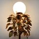 Gilded  italian Hollywood Regency bay leaf table lamp by Sergio Terzani