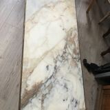 Marble and golden patina iron coffee table