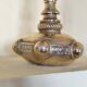 Pied de lampe en laiton bronze doré, ancien flambeau bougeoir électrifié