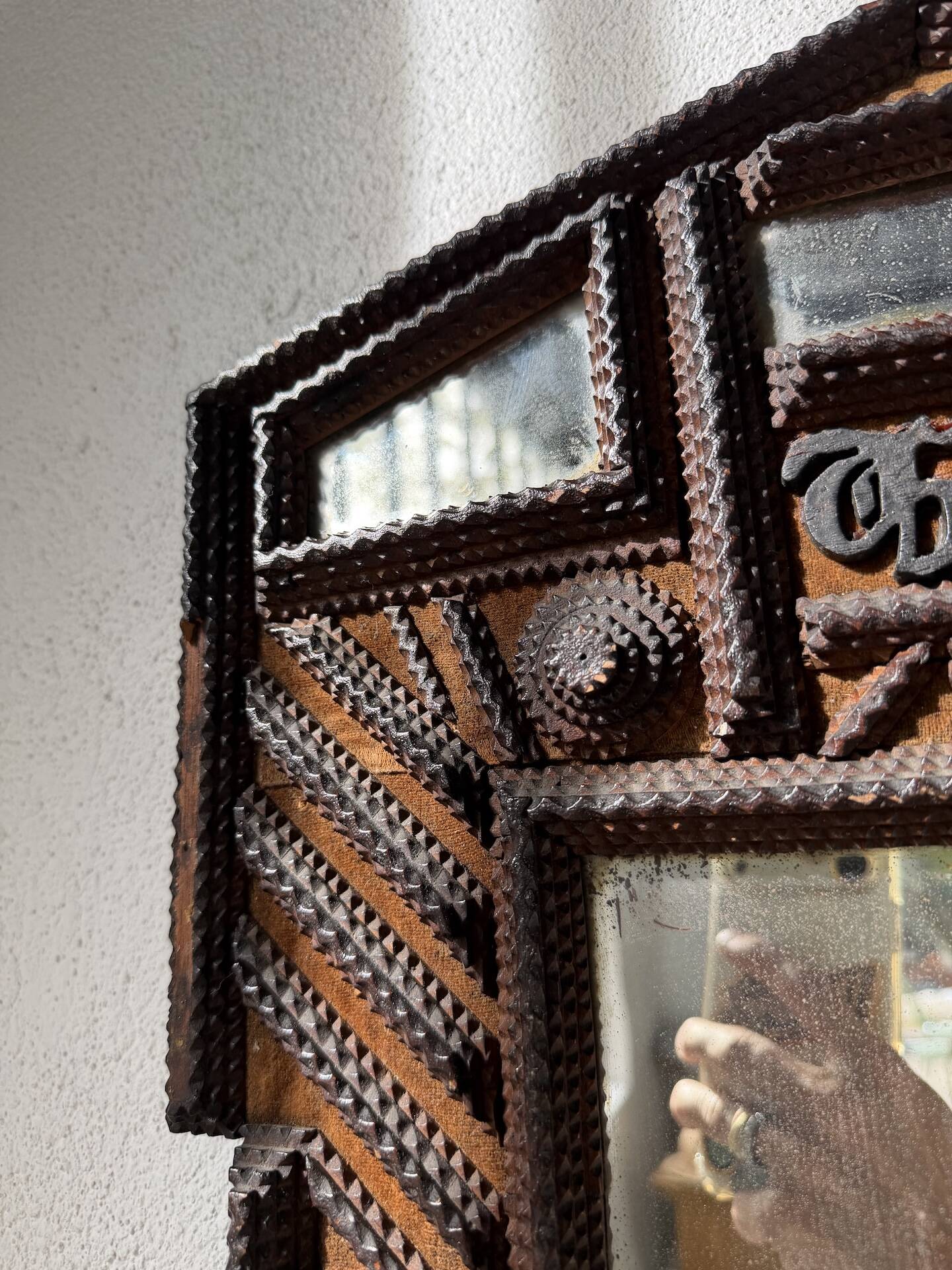 Tramp Art Mirror 1903