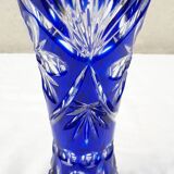 Blue crystal vase