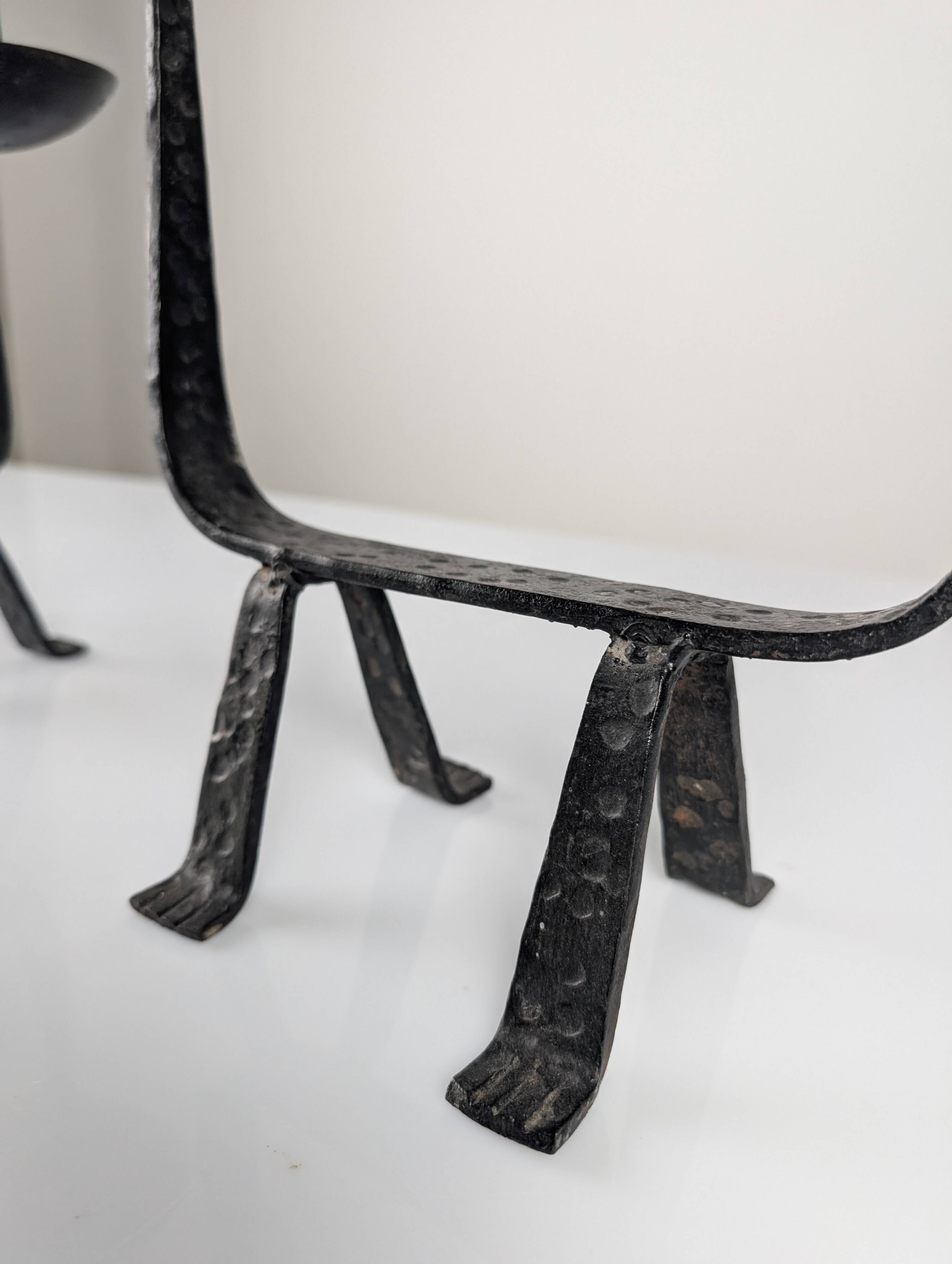 Pair of Wrought Iron Candleholders, 1950s