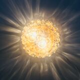 Amber bubble glass flush mount by helena tynell for limburg, germany, 1970s