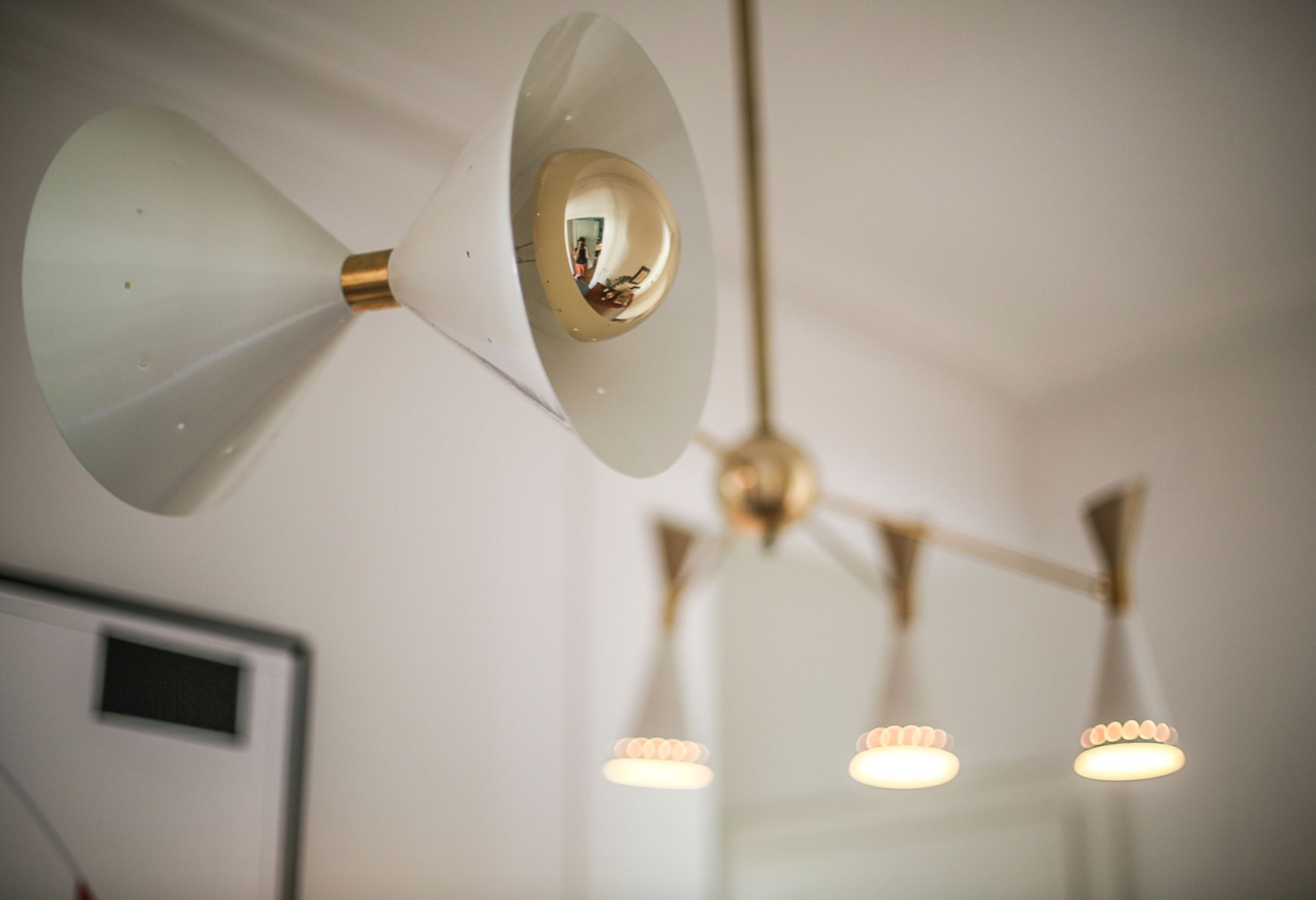 Mid-century italian asymmetrical ceiling lamp