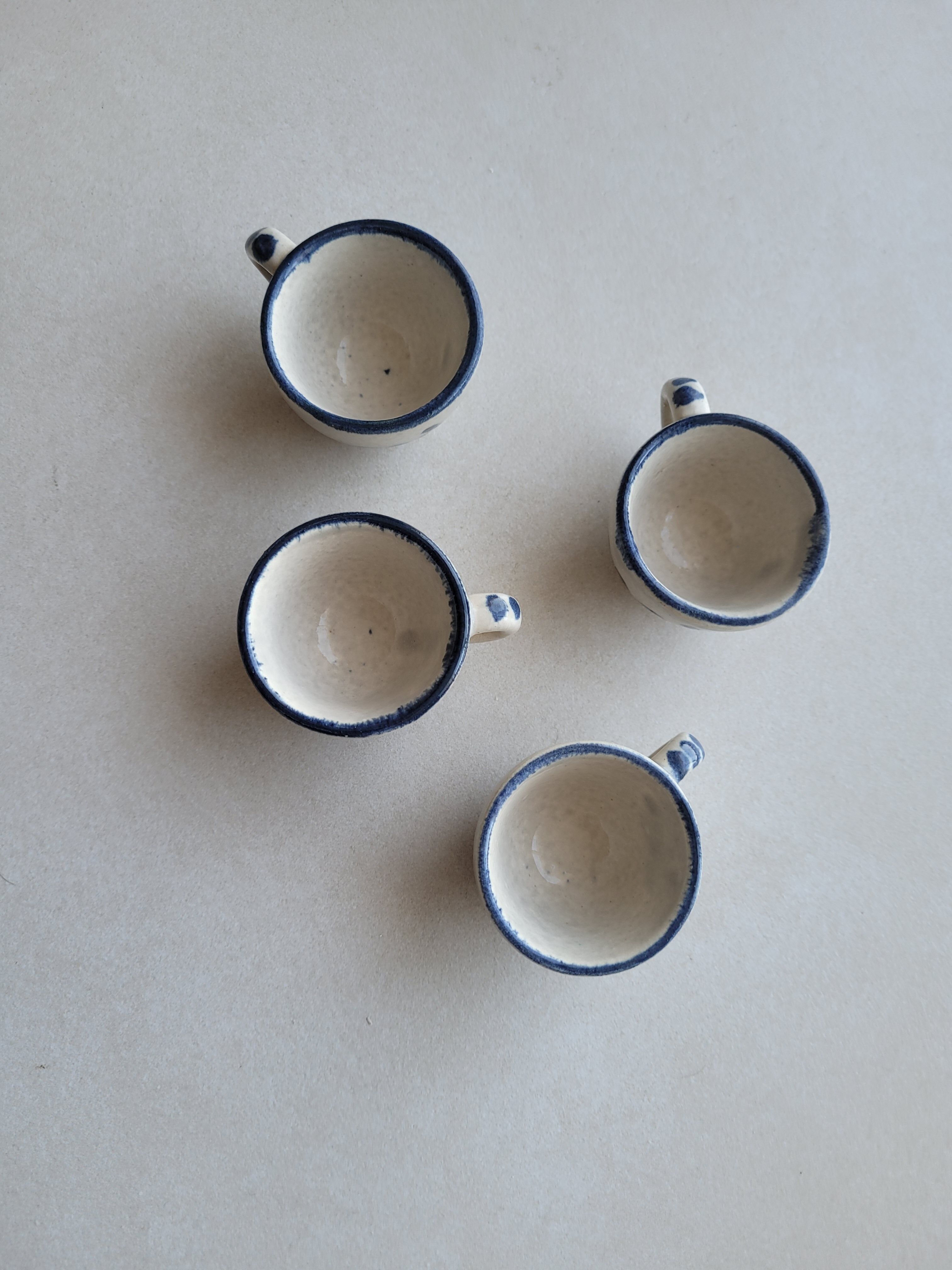 Set of 4 Small ceramic cups