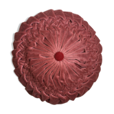Coussin rond en velours plissé