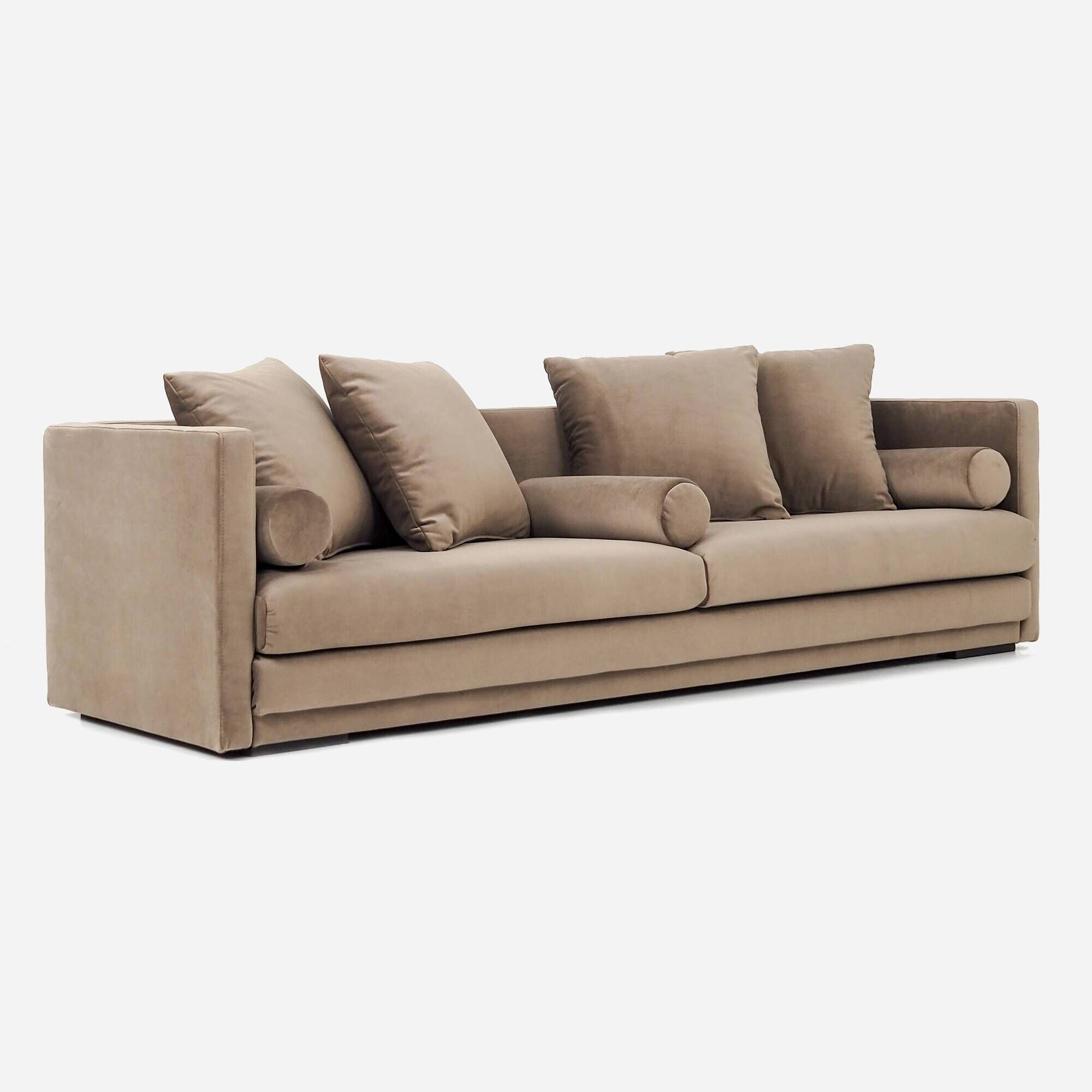 Sofa MALMO brown velour, Scandinavian design
