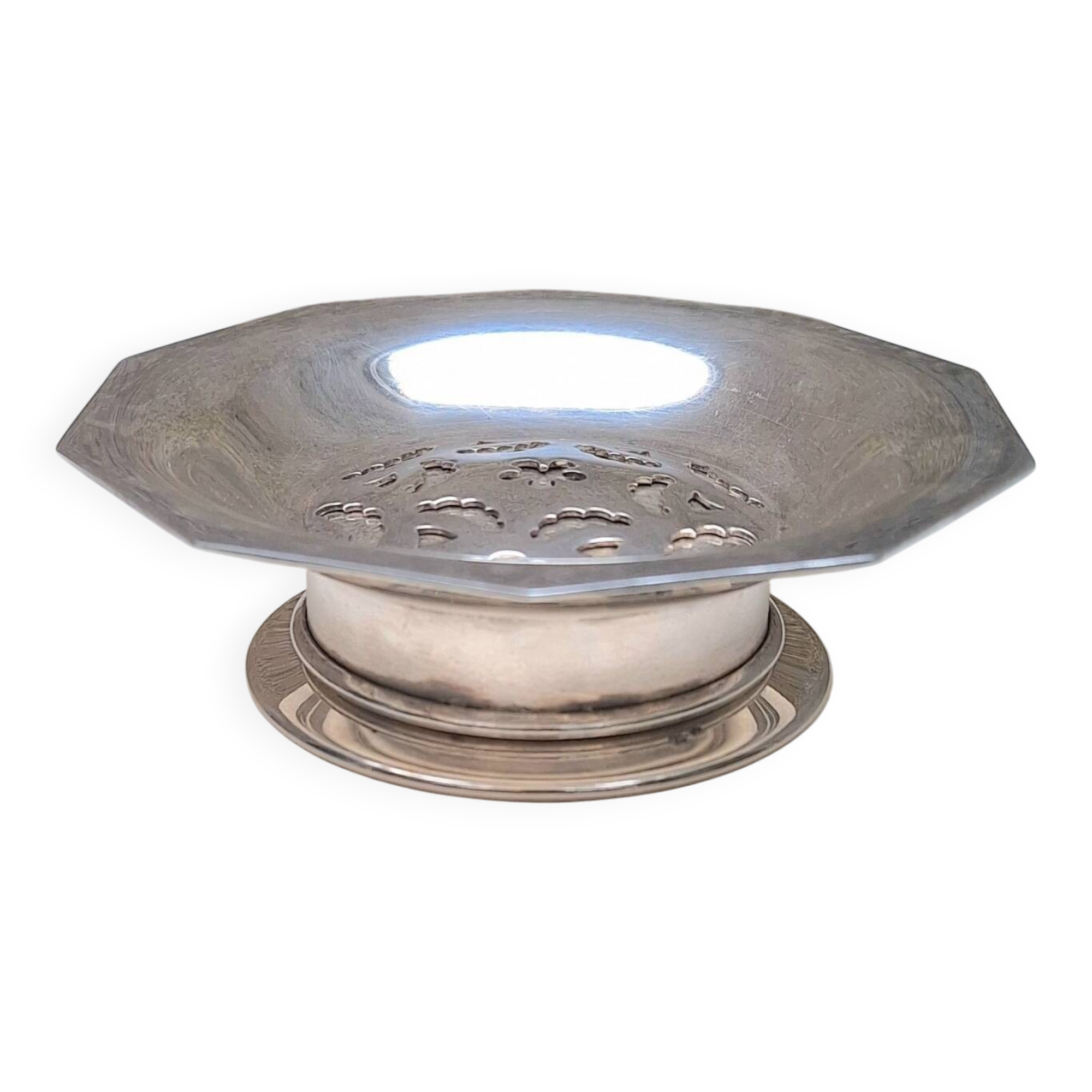Coquillor silver-plated metal butter dish