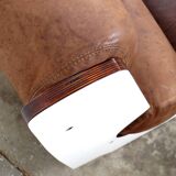 Original vintage mid century design armchair in brown leather, 1960s