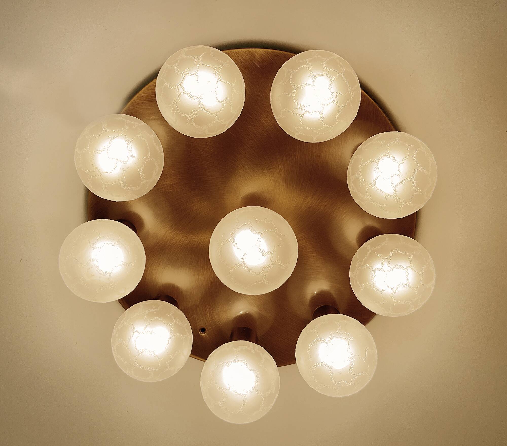 Large Vintage Brass Ceiling Light