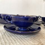 Midnight blue and gold coffee cups and saucers