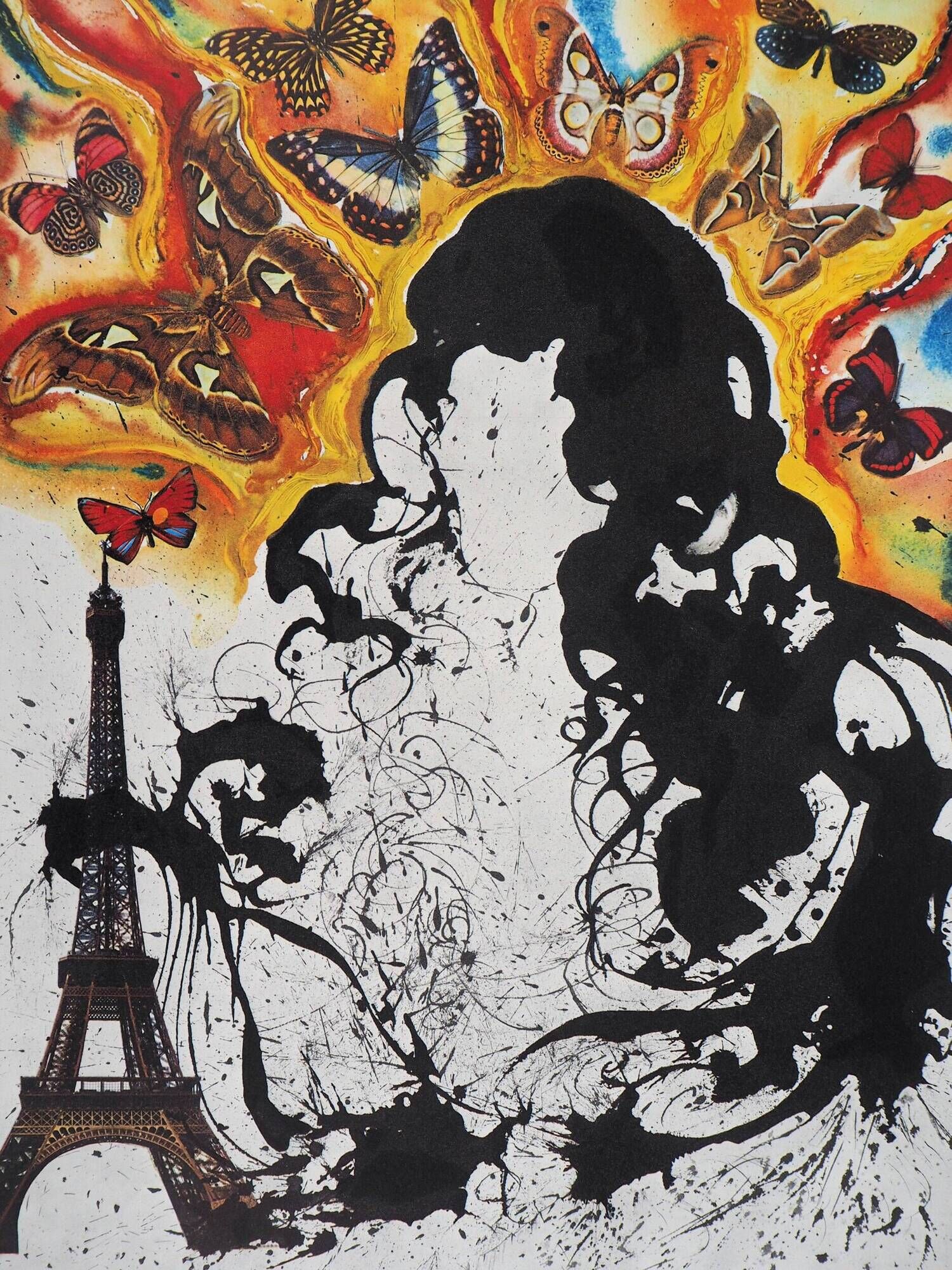 Salvador dali : paris, sncf (suite papillon petit modèle), lithographie ori