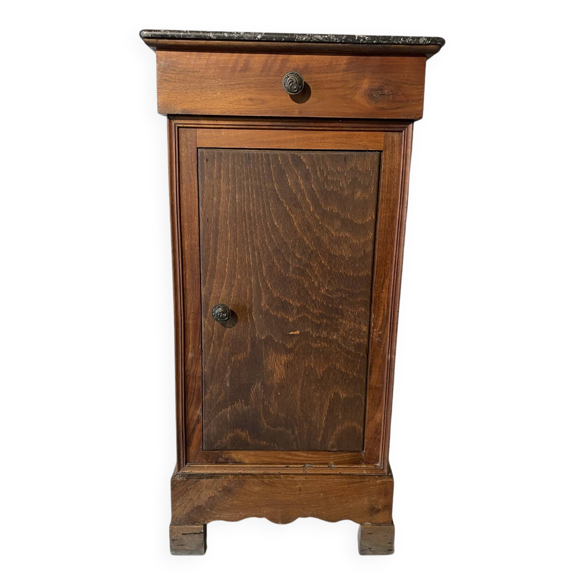 Vintage bedside table with marble top