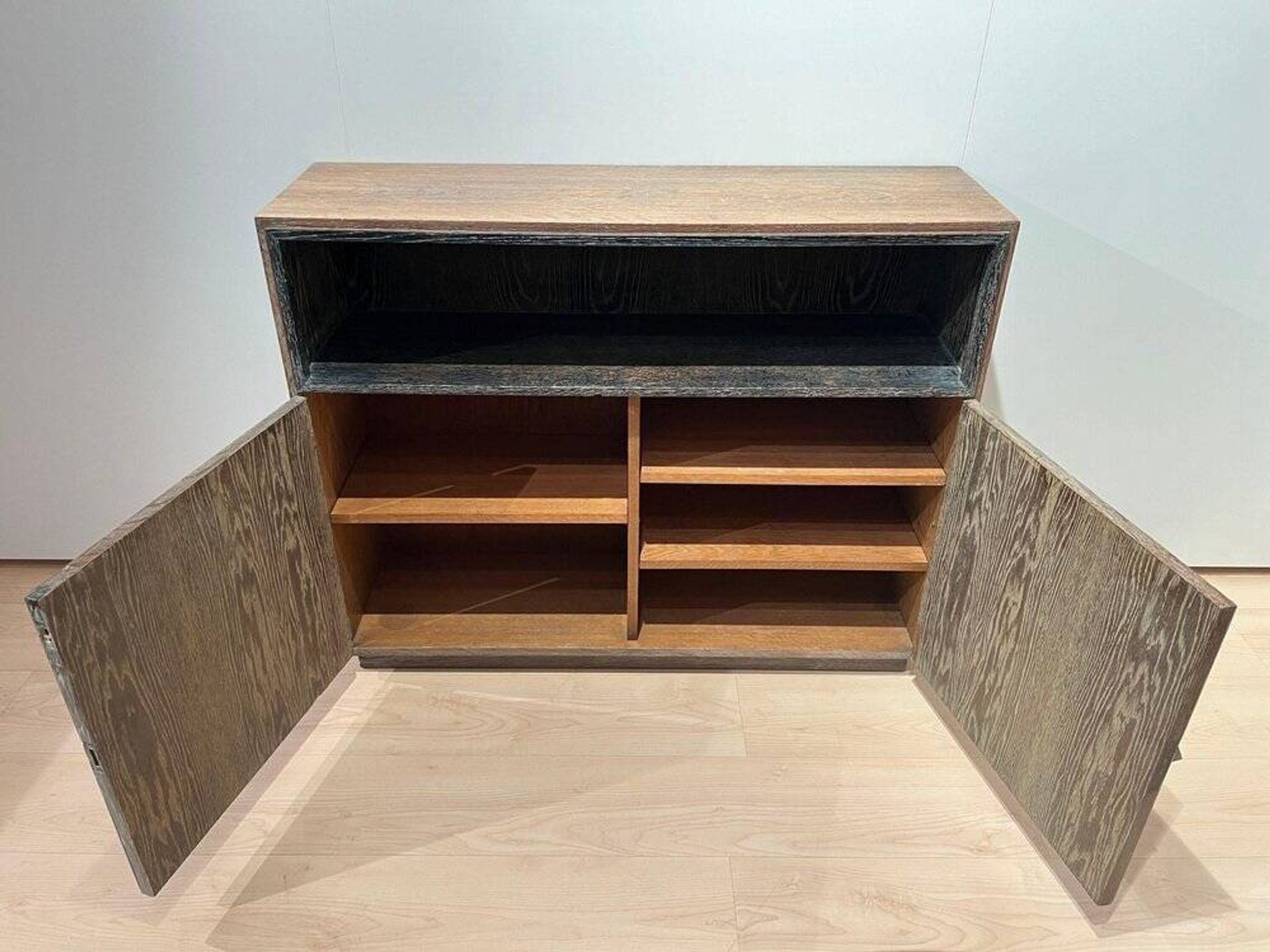 Art Deco Office Cabinet in Limed Oak from De Coene, 1935