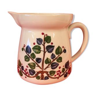 Pichet aluminite frugier limoges décor floral