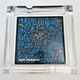 Ashtray thick glass blue decoration Air France 70s