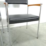 Chairs DDR with chrome base and black upholstery, dining chairs