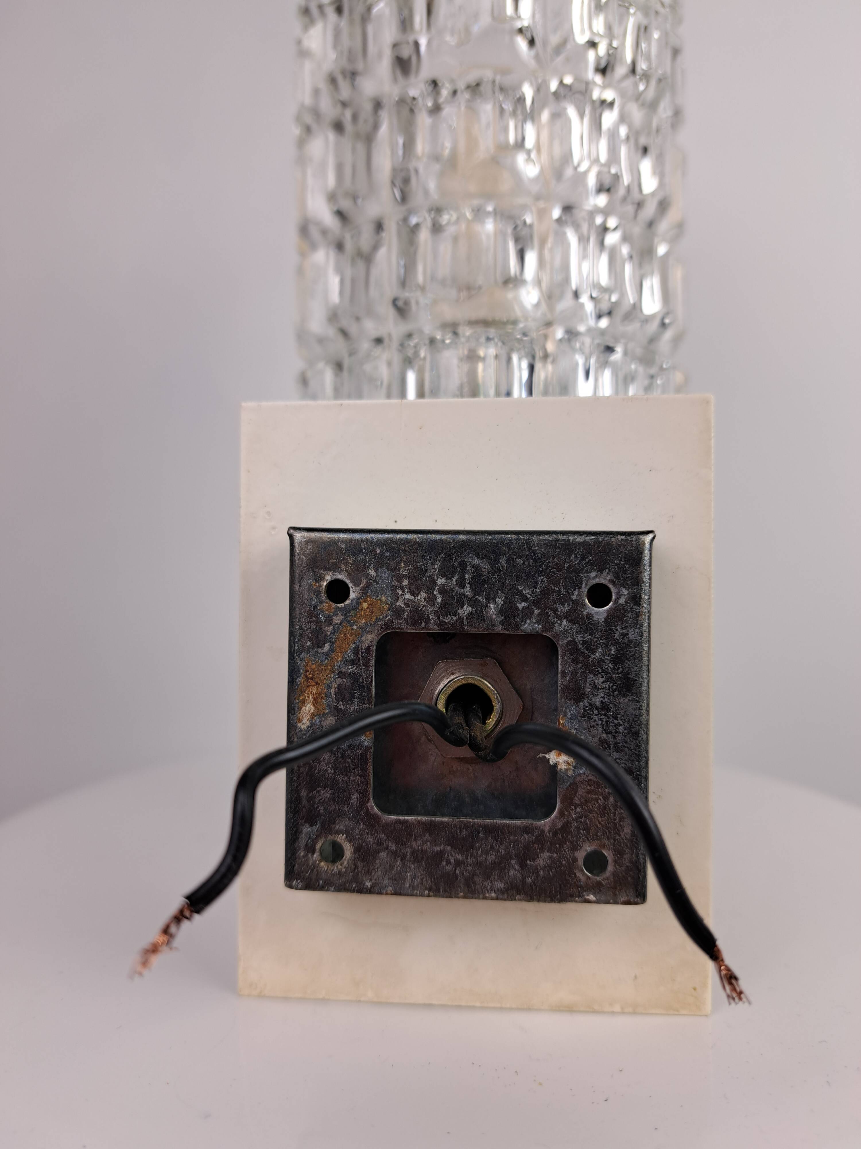 Pair of 70s glass wall lamps by Targetti Sankey
