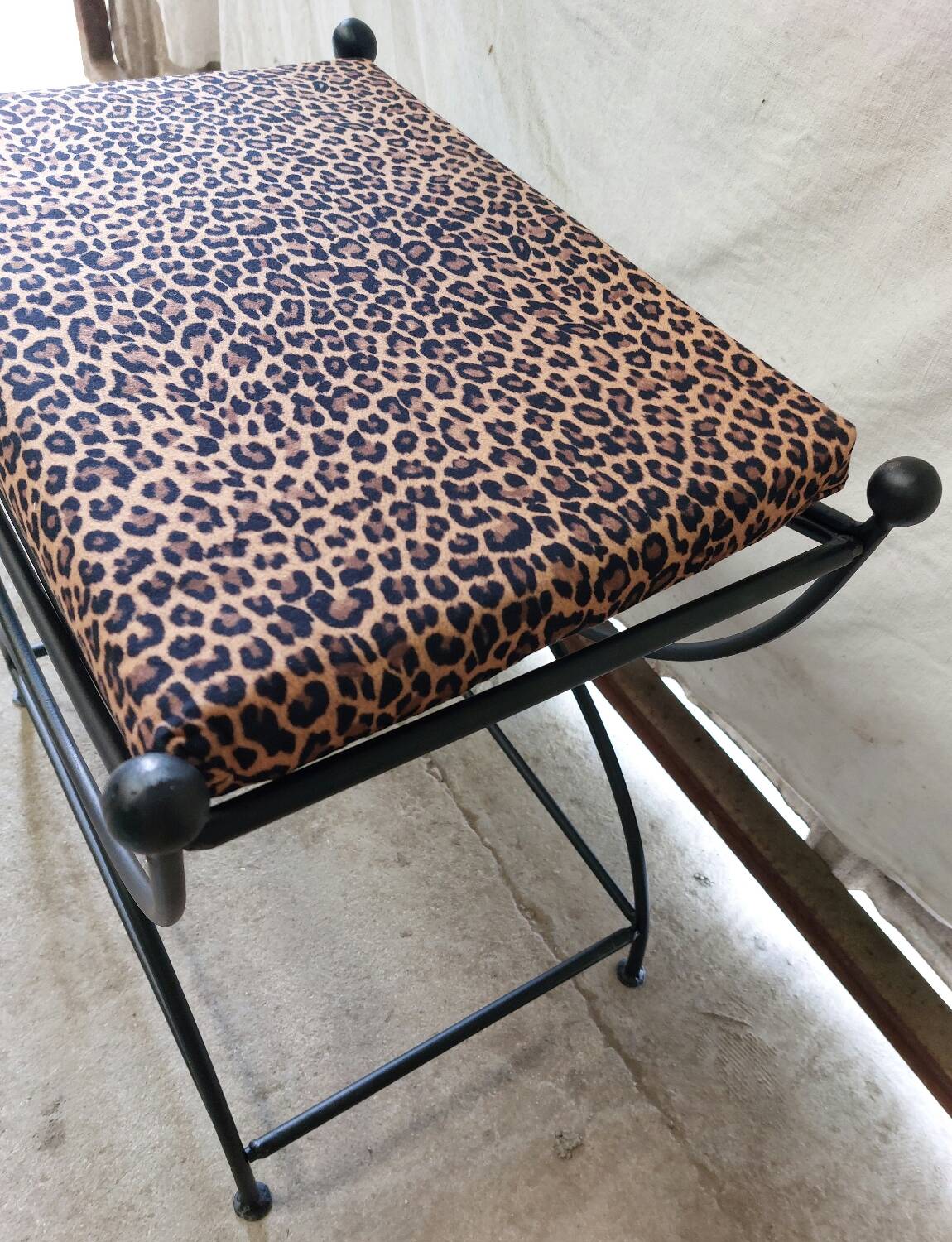 Vintage wrought iron stool