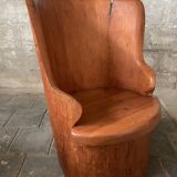 Scandinavian Swedish pine log stump chair "kubbstol" 1970s