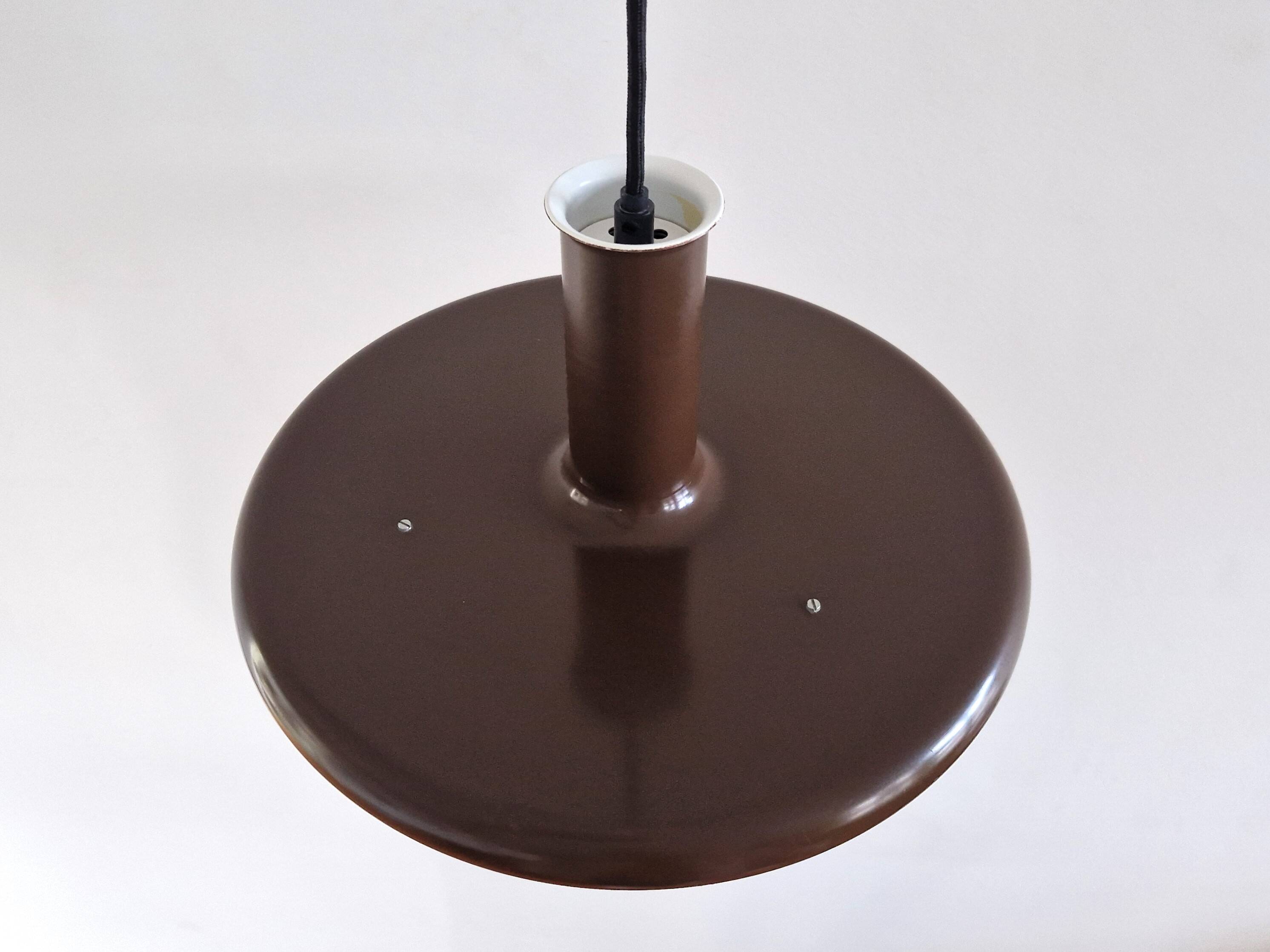 Dark brown Optima pendant lamp by Hans Due for Fog & Mørup, Denmark 1970s