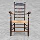 Early 20th century handcrafted and carved highback / ladder back chairs /