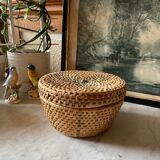 African vintage wicker box