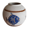 Vase céramique à décor de poissons