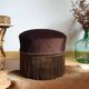 Pouf velours vintage à franges