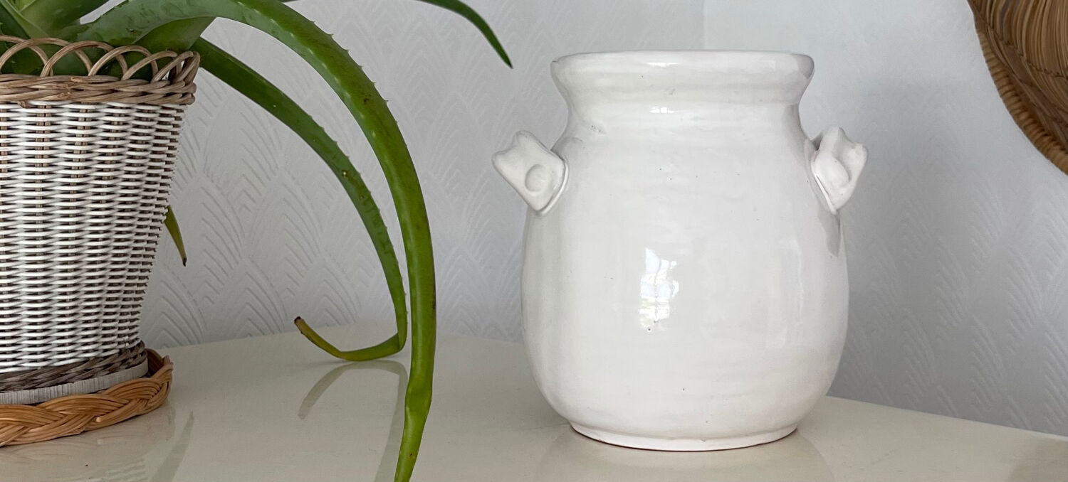 Glazed terracotta pot