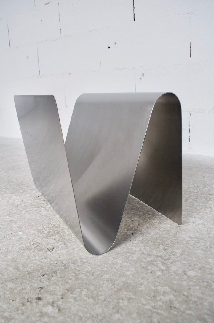 Magazine holder anonymous work 70' brushed steel