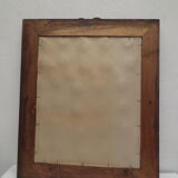 Miroir rectangulaire, cadre bois fruitier avec cocarde