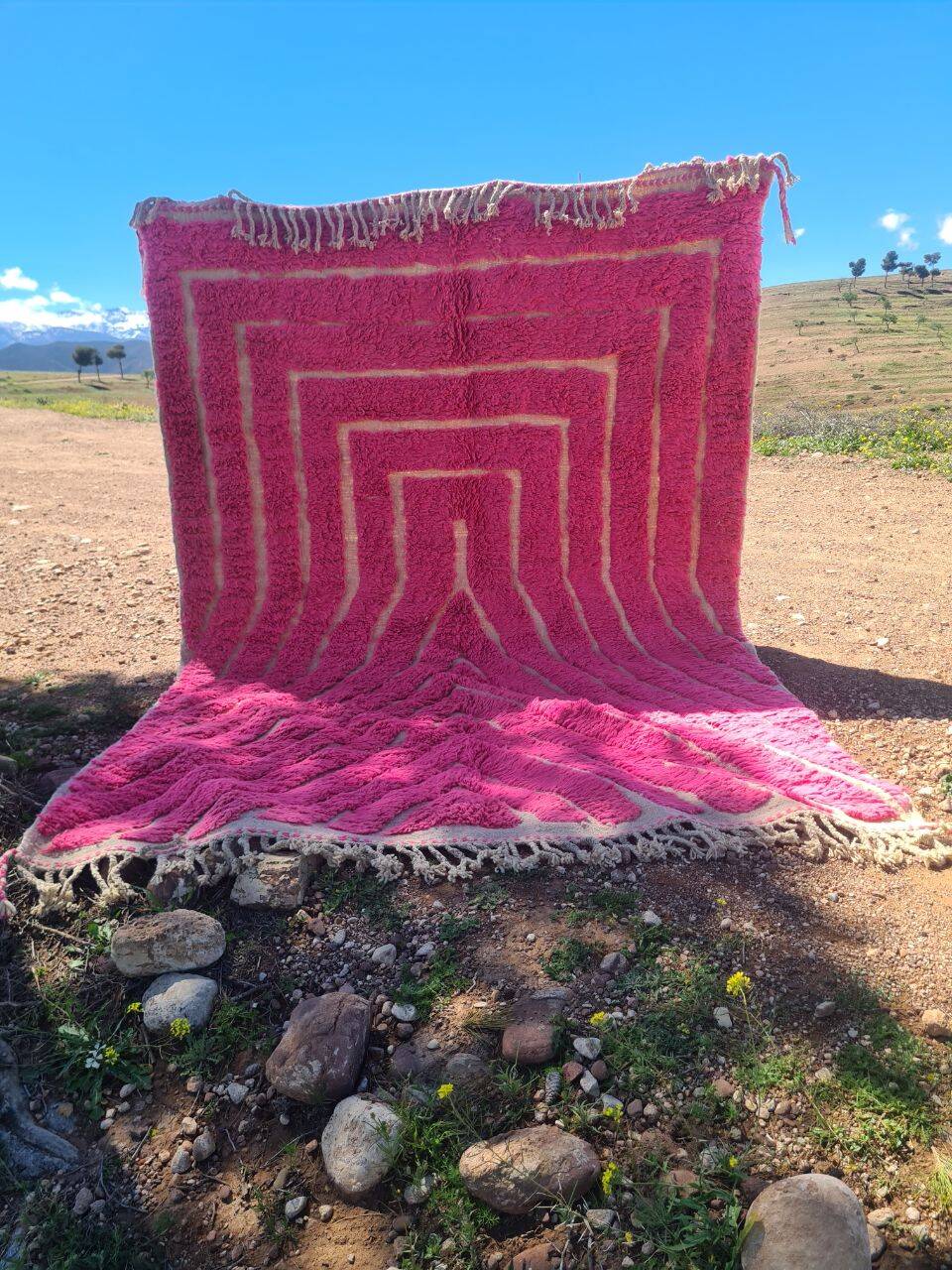 Handmade wool Berber rug 300X200 cm