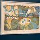 Large Original Swedish Graphic Sheet – "Composition" by Thormod Larsen – 1971 – Vintage and Framed – 79 × 59 cm (31.1" × 23.2")
