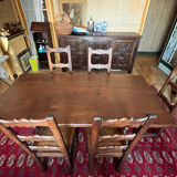 Lot table de monastère et 8 chaises