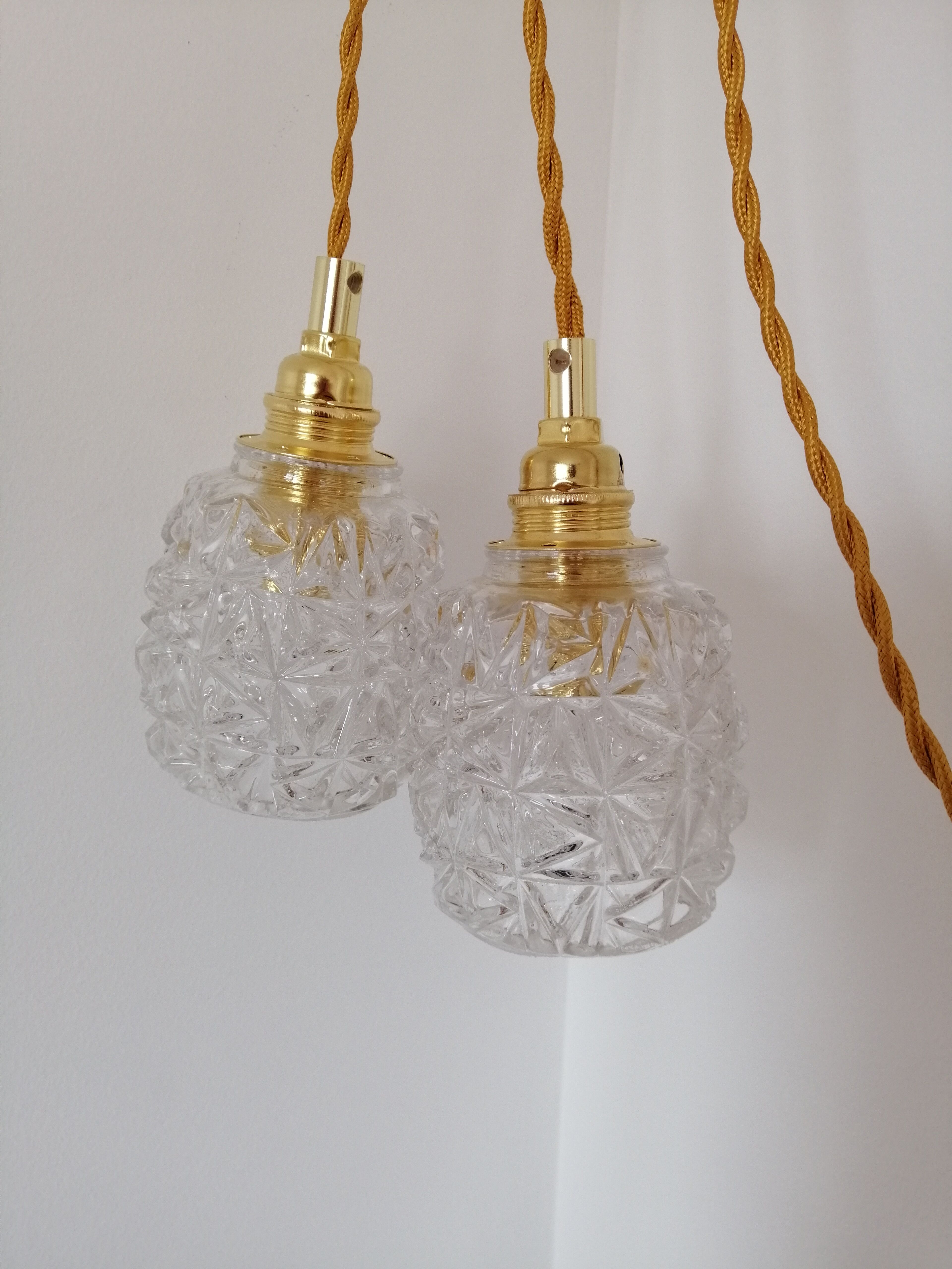 Pair of vintage hanging lamps